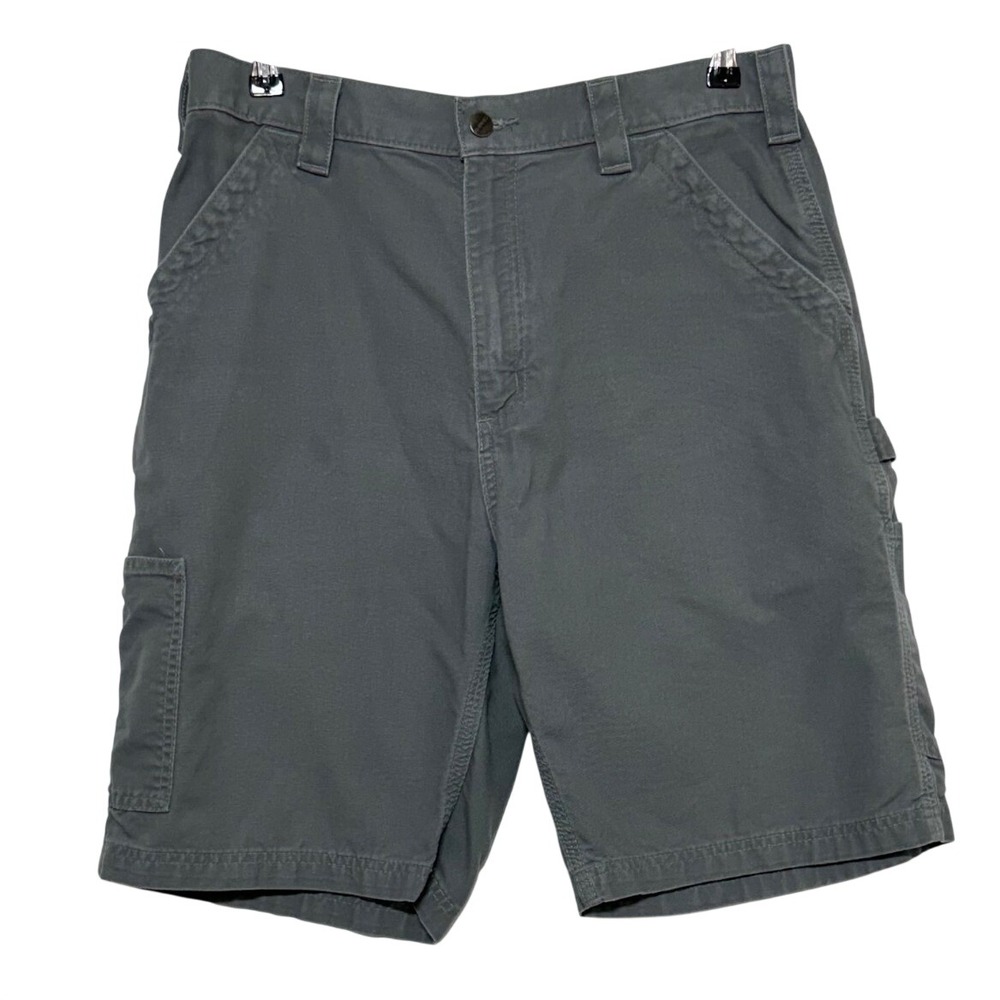 Carhartt Shorts Mens Measure 33 Tag 34X10" Inseam Gray Carpenter Canvas Workwear
